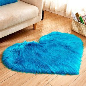 40X50cm Heart Shaped Artificial Fur Rug Carpet Mat