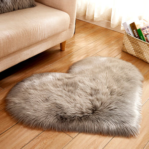 40X50cm Heart Shaped Artificial Fur Rug Carpet Mat