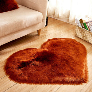 40X50cm Heart Shaped Artificial Fur Rug Carpet Mat