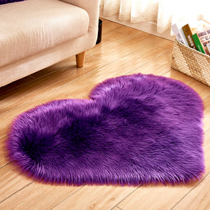 40X50cm Heart Shaped Artificial Fur Rug Carpet Mat