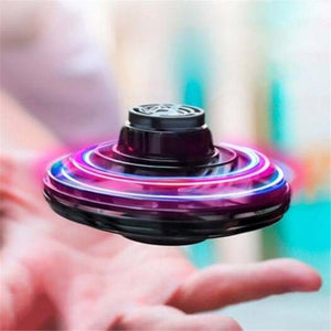 Led Flying Fingertip Gyro Adults Kids Toys Spinner Mini Ufo Induction Aircraft Black