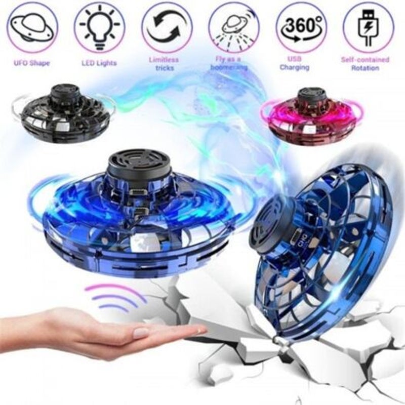 Flynova Mini Drone Ufo Fingertip Upgrade Flight Induction Aircraft Toy With Shinning Led Lights Blue