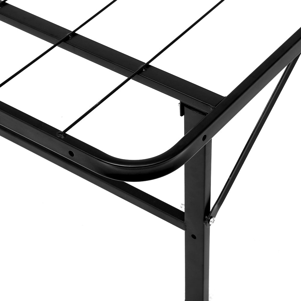 Artiss Folding Bed Frame Metal Base King Single Size Portable Black
