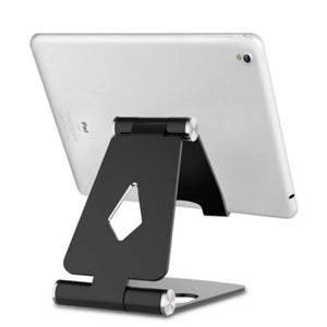 Foldable Aluminum Metal Stand Multi Angle Cell Phone Tablet Desktop Holder Black