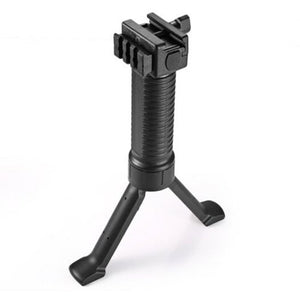 Foldable Retractable Vertical Bipod Foregrip Black