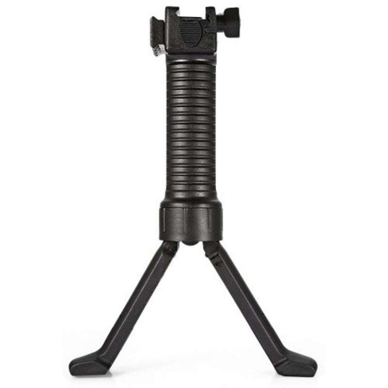 Foldable Retractable Vertical Bipod Foregrip Black