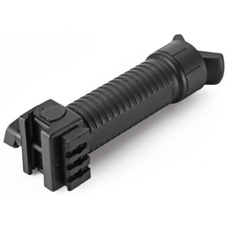 Foldable Retractable Vertical Bipod Foregrip Black