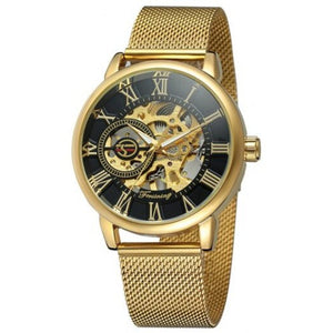 Men Fashion 3D Engraving Manual Mechanical Watch Multi