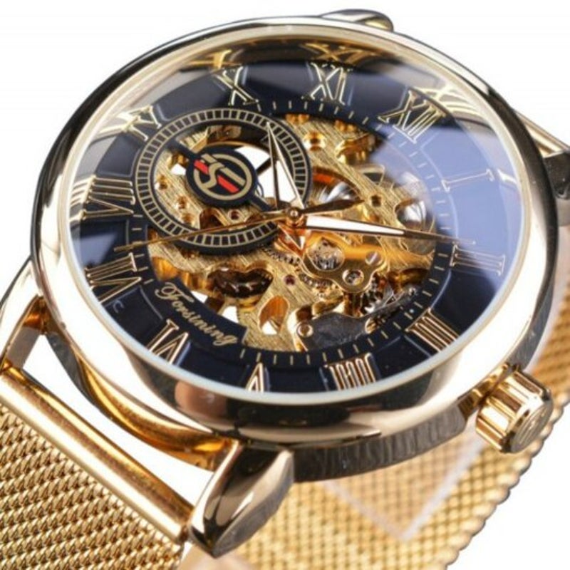 Men Fashion 3D Engraving Manual Mechanical Watch Multi