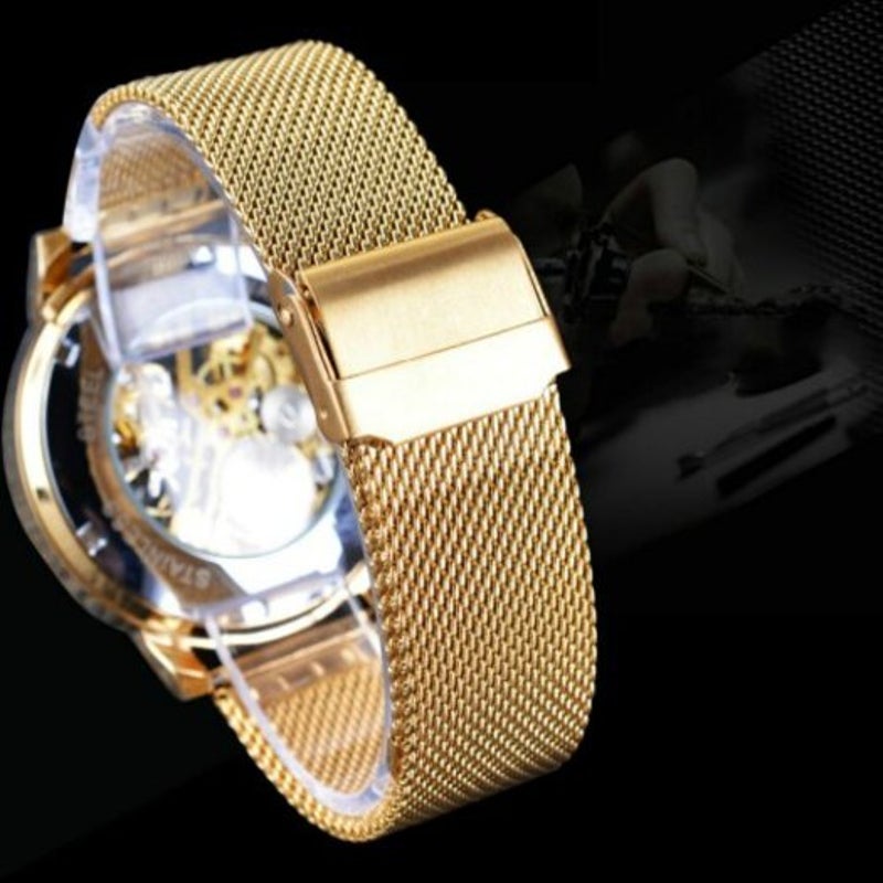 Men Fashion 3D Engraving Manual Mechanical Watch Multi