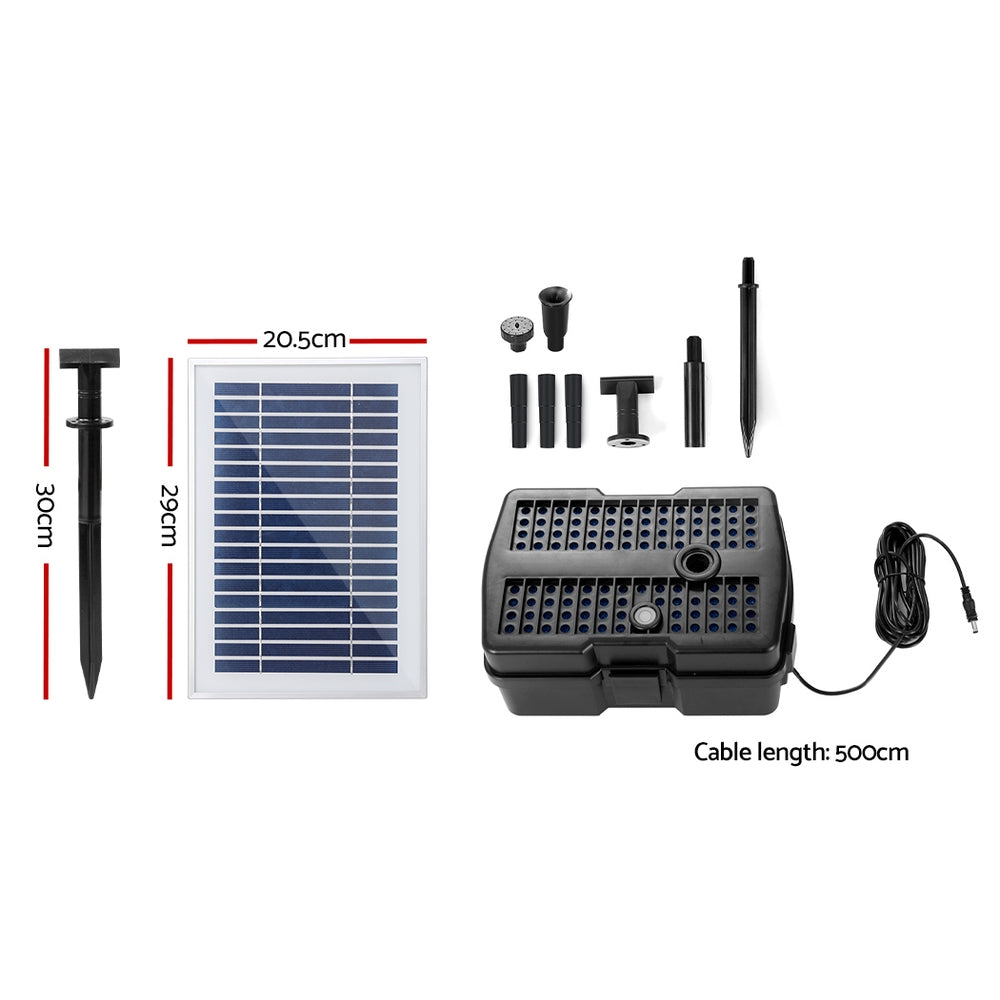 Gardeon Solar Pond Pump With Eco Filter Box Water Fountain Kit 4.6Ft