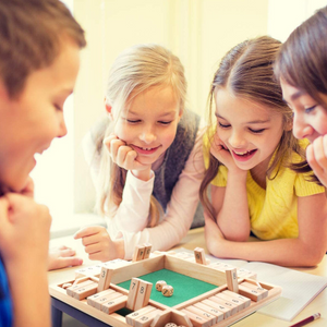 Four Player Shut The Box Family Wooden Dice Board Game