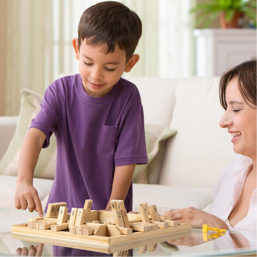 Four Player Shut The Box Family Wooden Dice Board Game