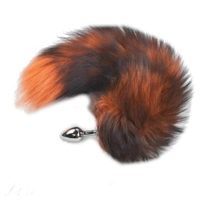 Fox Faux Fur Tail Metal Anal Stainless Steel Butt Plug Bdsm