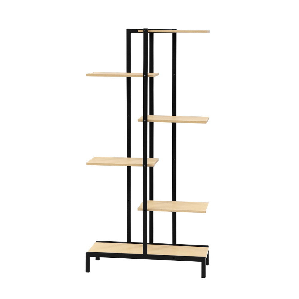 Artiss 6-Tier Indoor Outdoor Metal Wood Plant Stand Garden Shelf Display