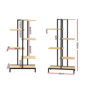 Artiss 6-Tier Indoor Outdoor Metal Wood Plant Stand Garden Shelf Display