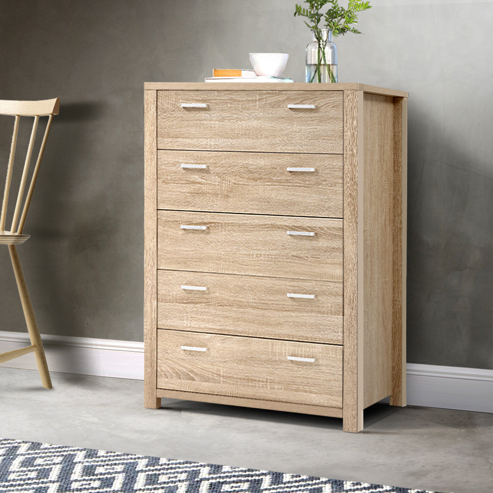 Artiss 5 Chest Of Drawers Tallboy Dresser Table Bedroom Storage Cabinet