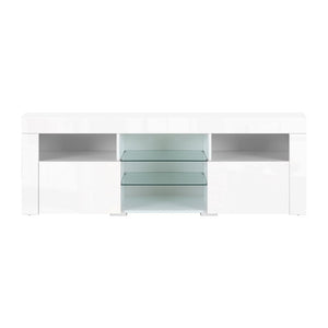 Artiss Tv Cabinet Entertainment Unit Stand Rgb Led Gloss Furniture 160Cm White