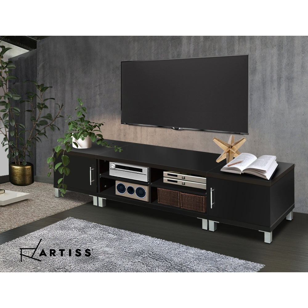 Artiss Entertainment Unit With Cabinets - Black