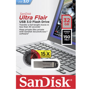 Sandisk 32Gb Cz73 Ultra Flair Usb 3.0 Flash Drive Upto 150Mb/S