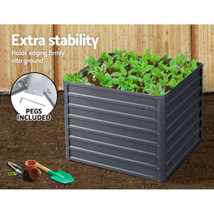 Greenfingers Garden Bed 2Pcs 100X100x77cm Galvanised Steel Raised Planter