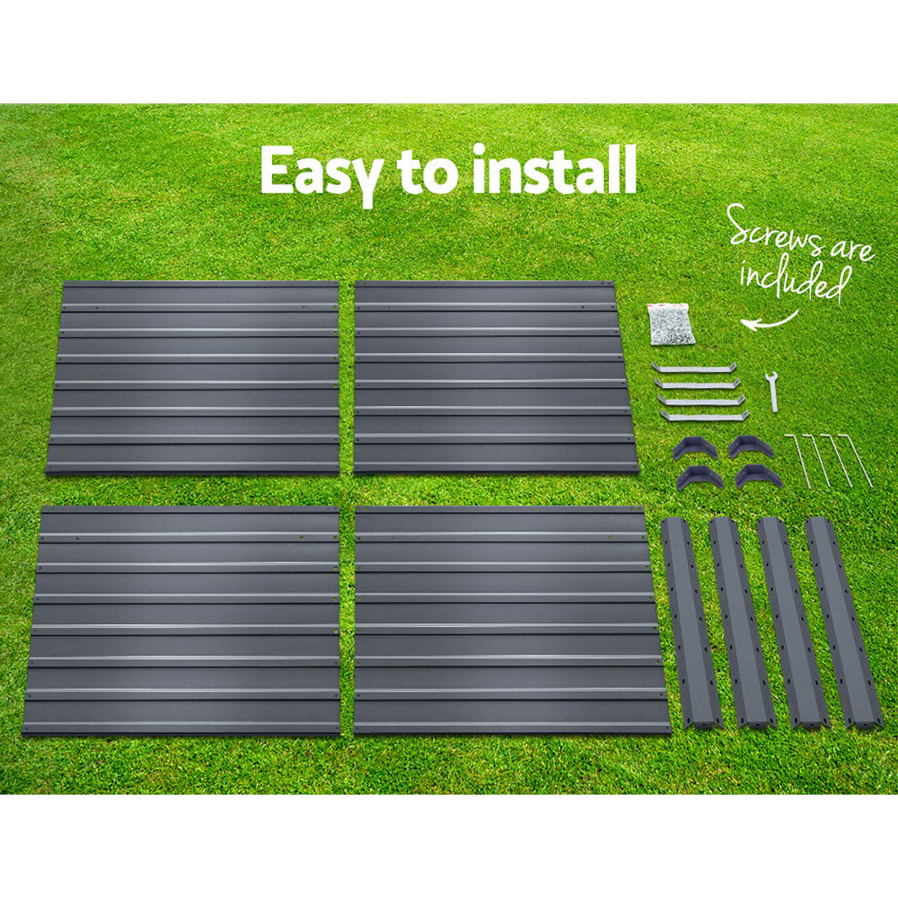 Greenfingers Garden Bed 2Pcs 100X100x77cm Galvanised Steel Raised Planter