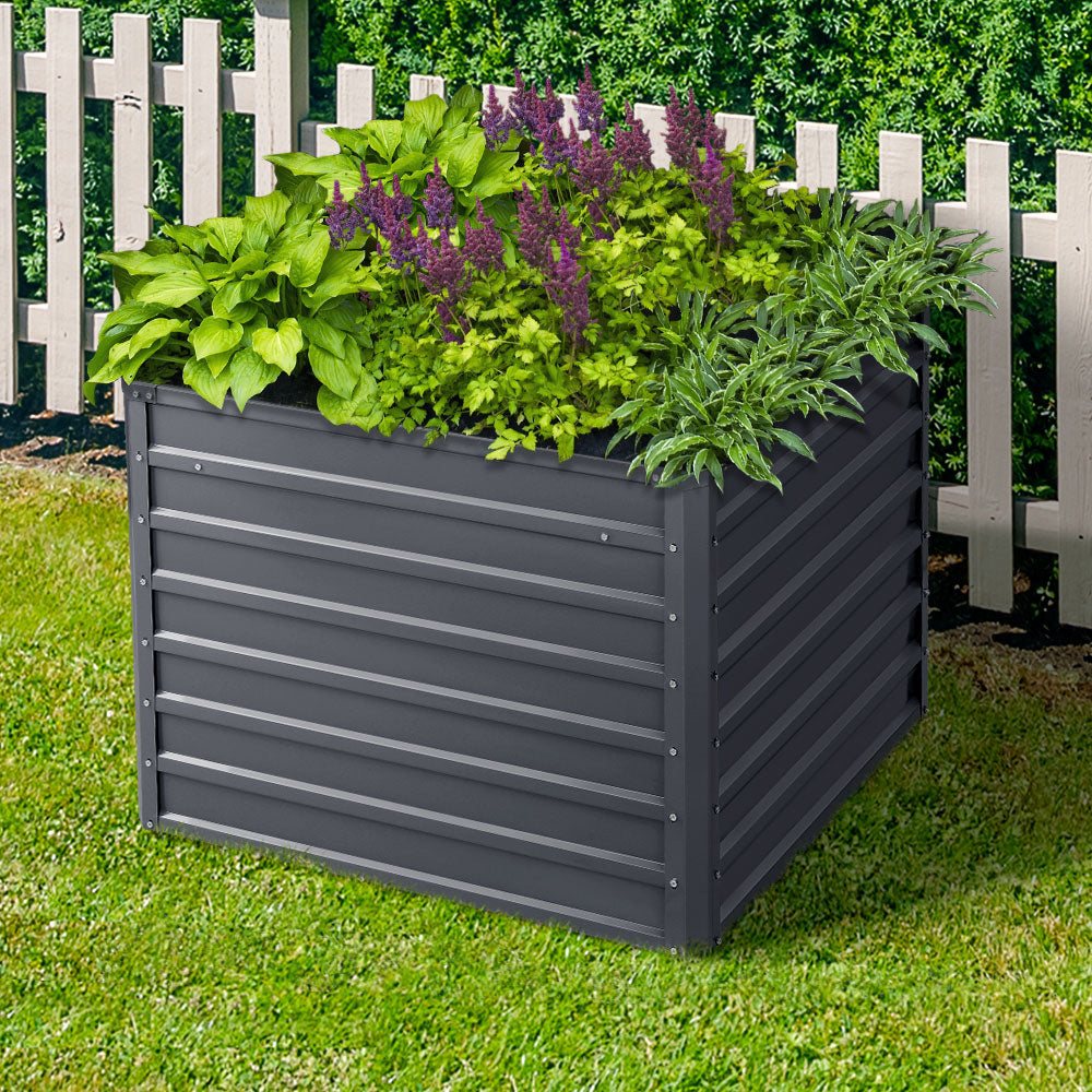 Greenfingers Garden Bed 2Pcs 100X100x77cm Galvanised Steel Raised Planter