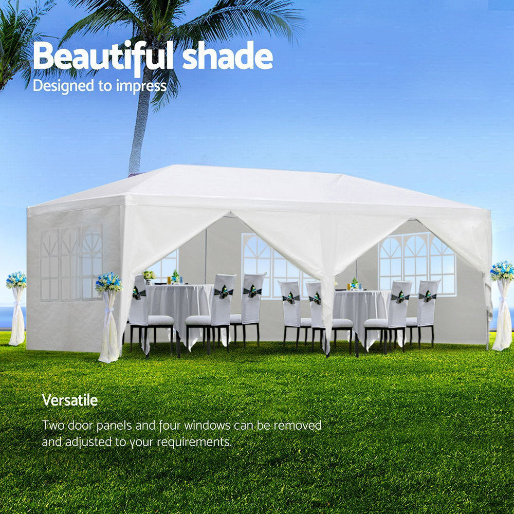 Instahut Gazebo Outdoor Marquee Wedding Gazebos Party Tent Camping White 3X6m