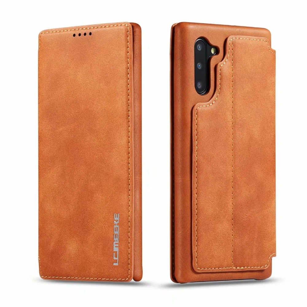 Genuine Leather Cover Case For Samsung Galaxy S20 S21 S22 S23 S24 Magnet Flip Card Slot