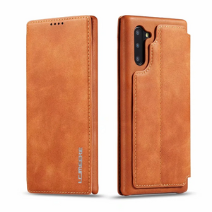 Genuine Leather Cover Case For Samsung Galaxy S20 S21 S22 S23 S24 Magnet Flip Card Slot