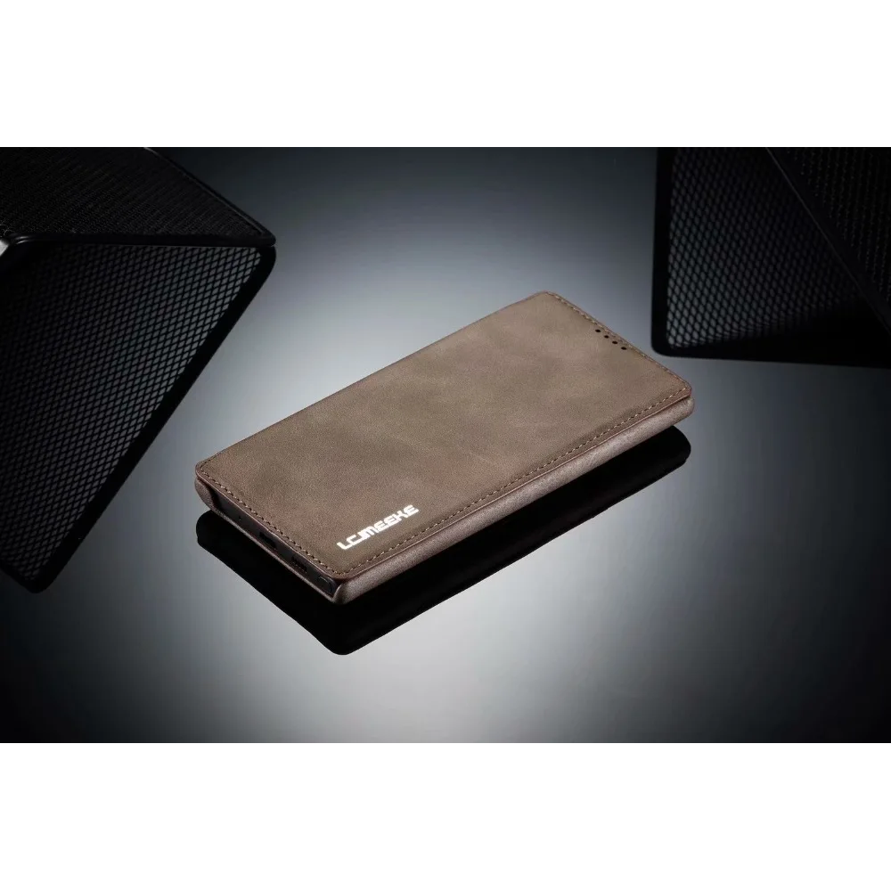 Genuine Leather Cover Case For Samsung Galaxy S20 S21 S22 S23 S24 Magnet Flip Card Slot