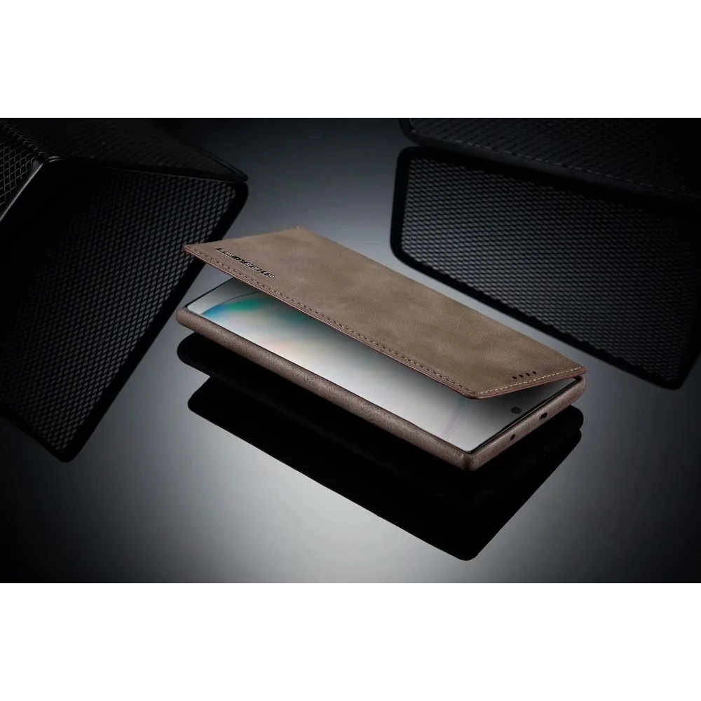 Genuine Leather Cover Case For Samsung Galaxy S20 S21 S22 S23 S24 Magnet Flip Card Slot