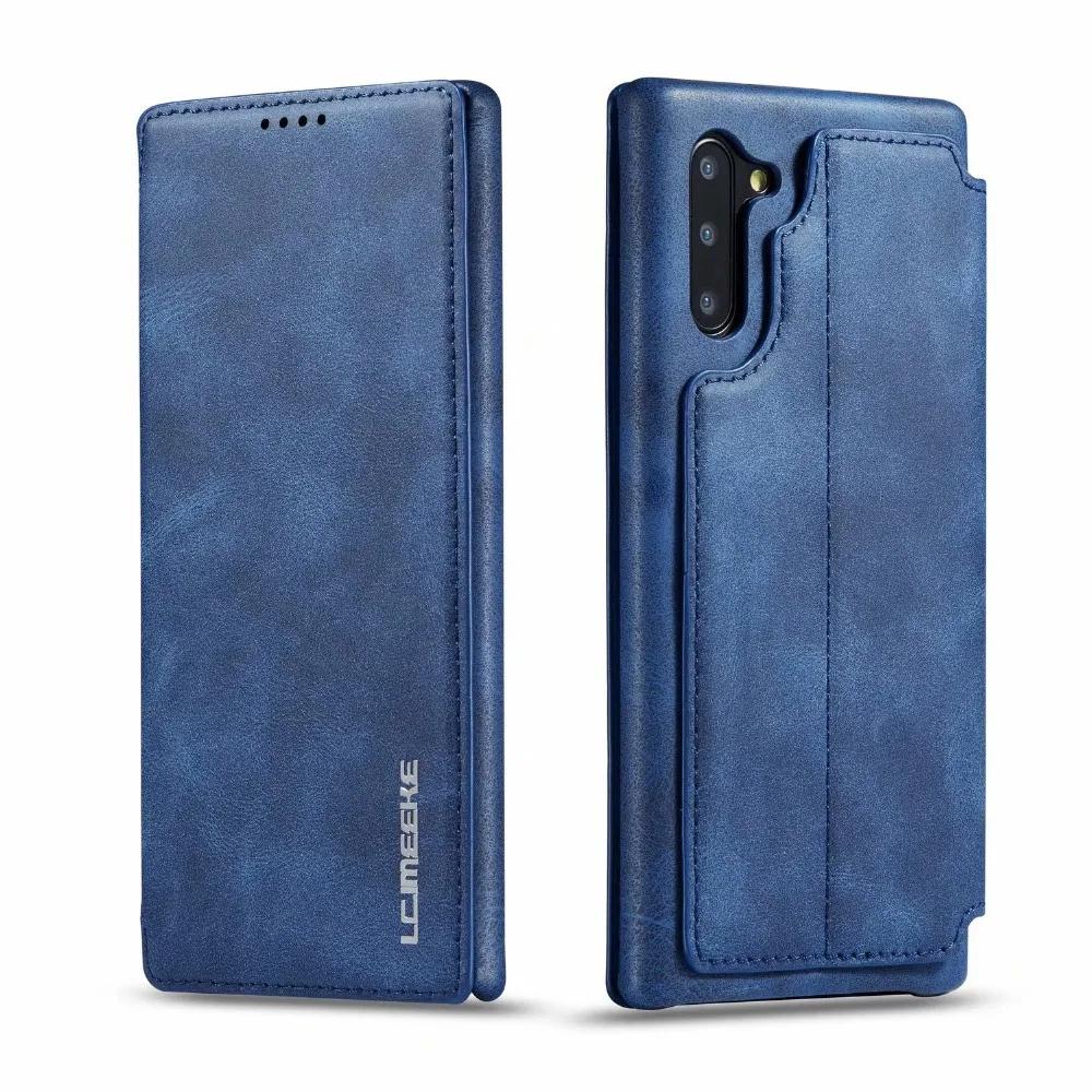 Genuine Leather Cover Case For Samsung Galaxy S20 S21 S22 S23 S24 Magnet Flip Card Slot