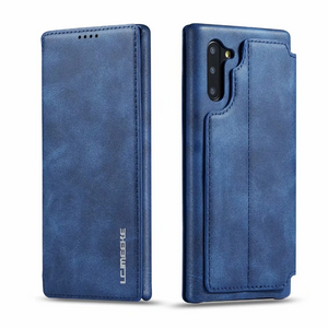 Genuine Leather Cover Case For Samsung Galaxy S20 S21 S22 S23 S24 Magnet Flip Card Slot