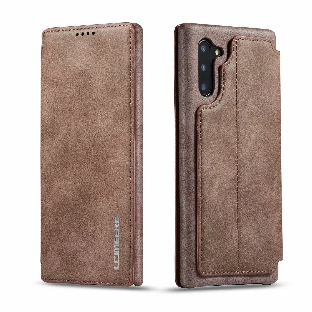 Genuine Leather Cover Case For Samsung Galaxy S20 S21 S22 S23 S24 Magnet Flip Card Slot