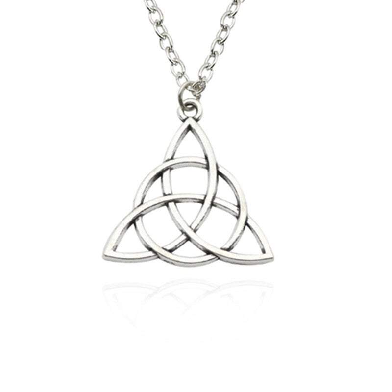 Veile Studios Necklaces Geometric Triangle Irish Celtic Triquetra Trinity Knot Pendant