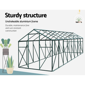 Greenfingers Aluminium Greenhouse Polycarbonate House Garden Shed 5.1X2.44M