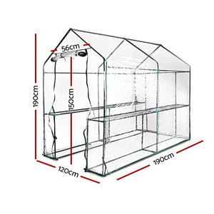 Greenfingers Greenhouse Garden Shed House 1.9X1.2M Storage Greenhouses Clear