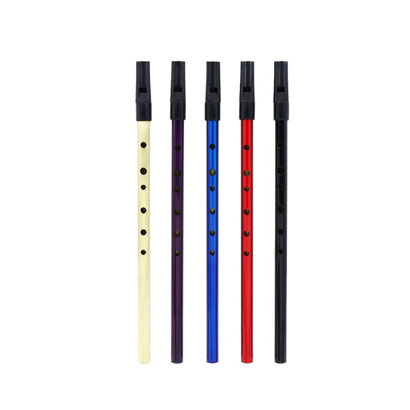 6 Hole Flute D Key Tin Penny Whistle Metal Instrument Woodwind Musical Beginners Accessories