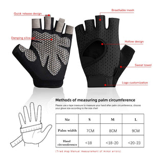 Half-Finger Non-Slip Breathable Fitness Weight Lifting Gloves Women