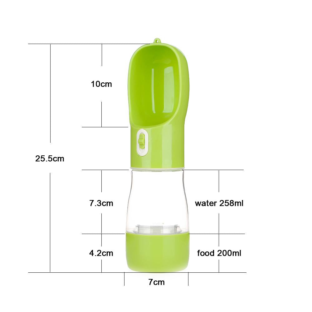 Sip And Snack Food Travel Water Bottle For Dogs