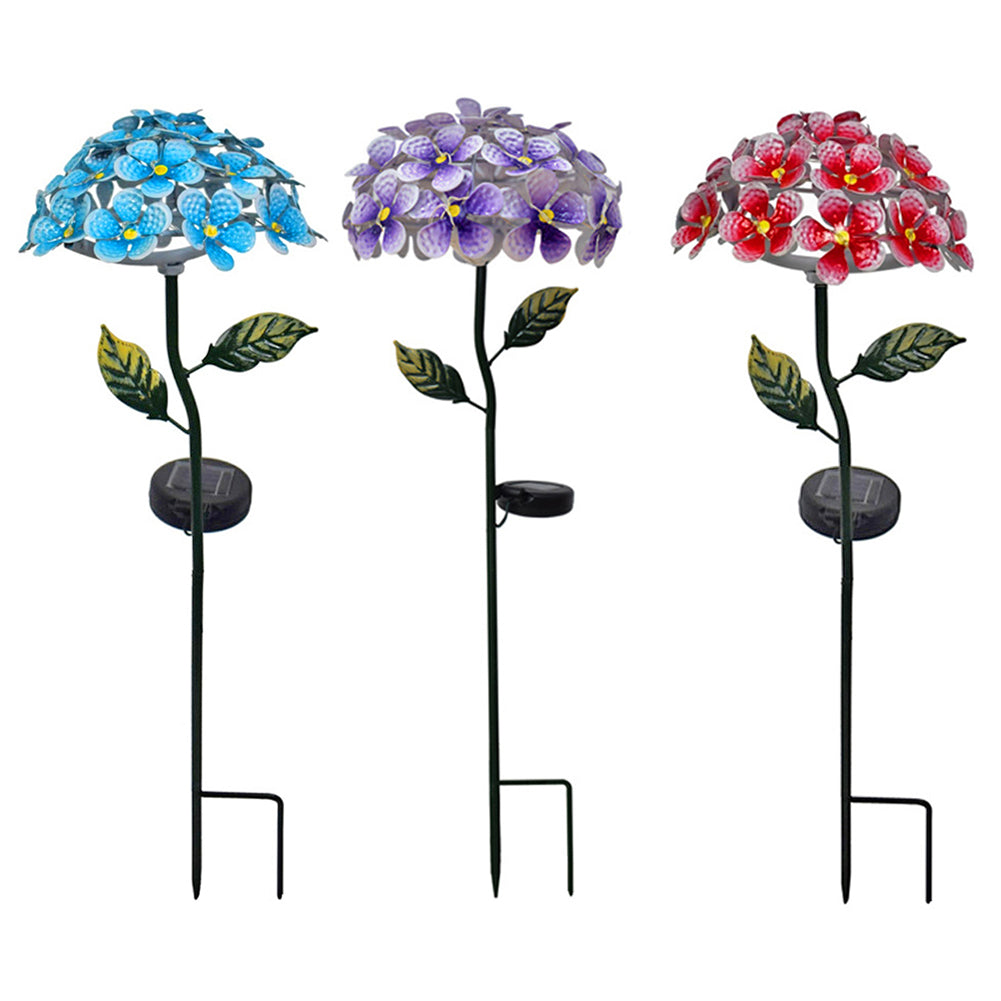 Artificial Hydrangea Flower Led Solar Light Garden Lighting