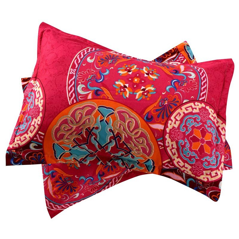 Boho Printed Duvet Cover Set 3 / Pcs Quilt Pillowcases Eo