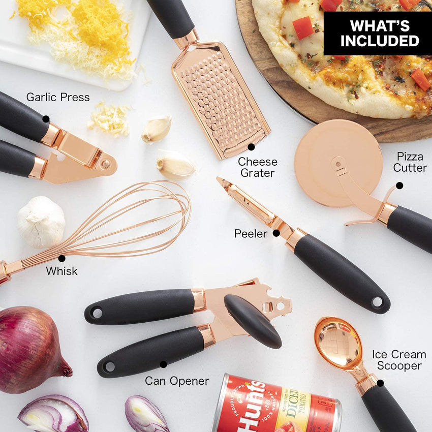 7Pcs Soft Touch Rose Gold Kitchen Utensils Set