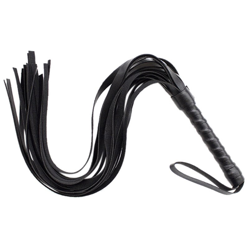 House Of Dasein 45Cm Black / White Red Flogger Bdsm Impact Play Spanking Whip Kink Fetish