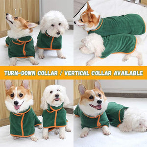 Green Microfibre Absorbent Pet Bathrobe Dog Clothing