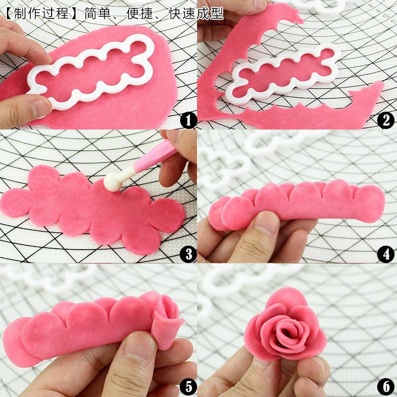 Rose Flower Fondant Cutting Mold Cake Decorating Tools Chocolate Mould