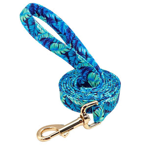 Handmade Personalized Floral Nylon Printed Dog Collar And Leash Sets