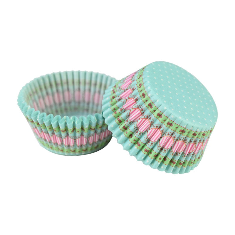 100Pcs Rainbow Muffin Cupcake Paper Cups Liner Baking Decorating Tools Party