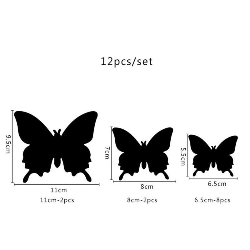 12Pcs 3D Mirror Butterfly Wall Stickers Removable Decal Art Home Decor